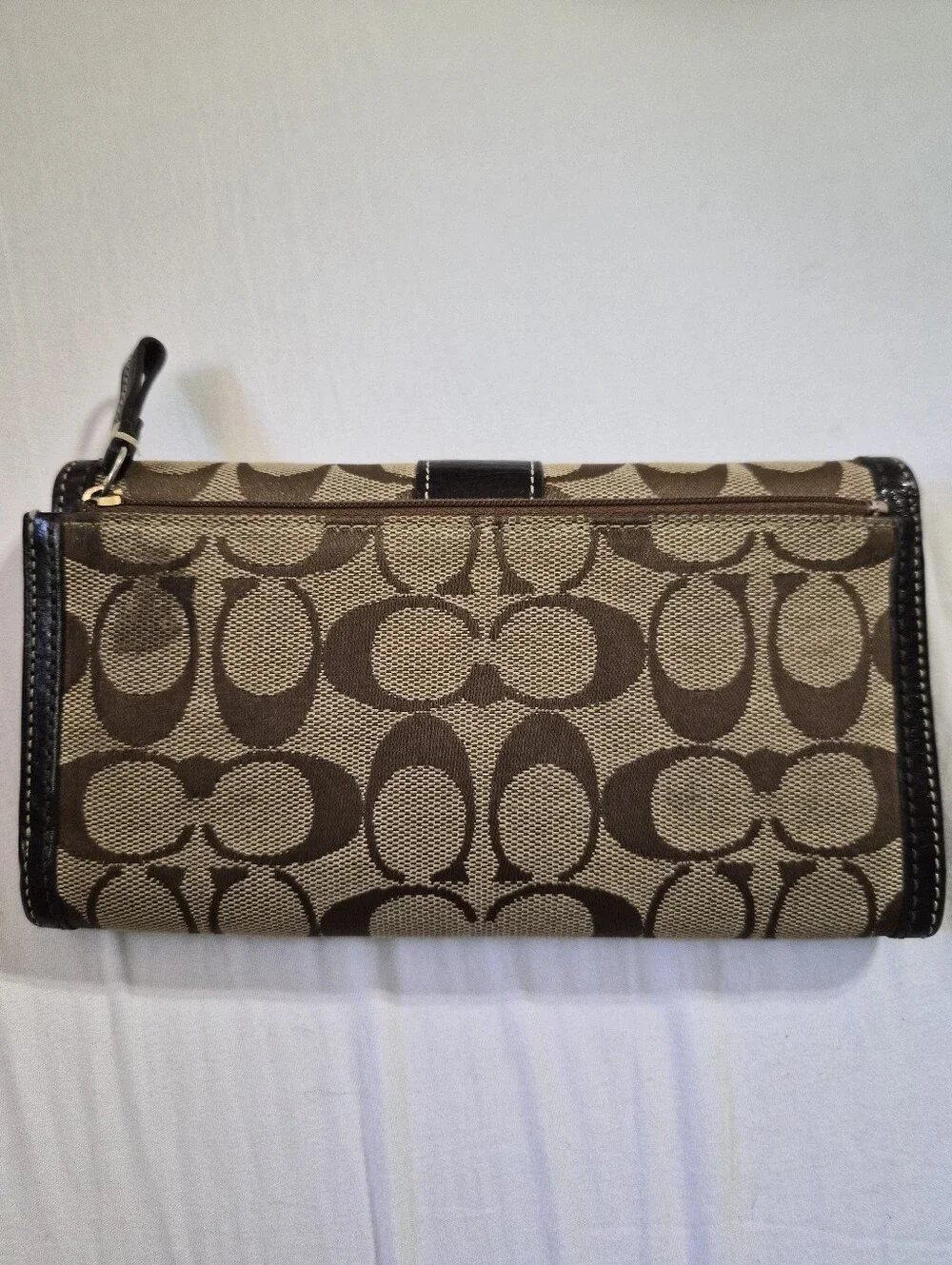 Coach Brown Signature Canvas Continental Wallet